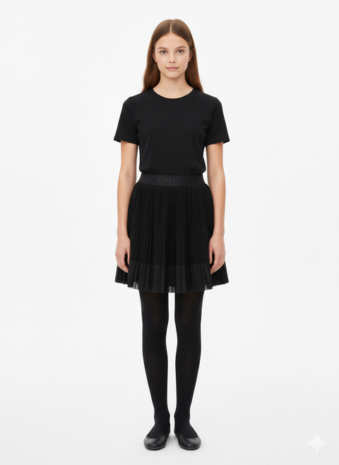 Dkny Girl's Black Pleated Mesh Skirt | Dkny in Lebanon