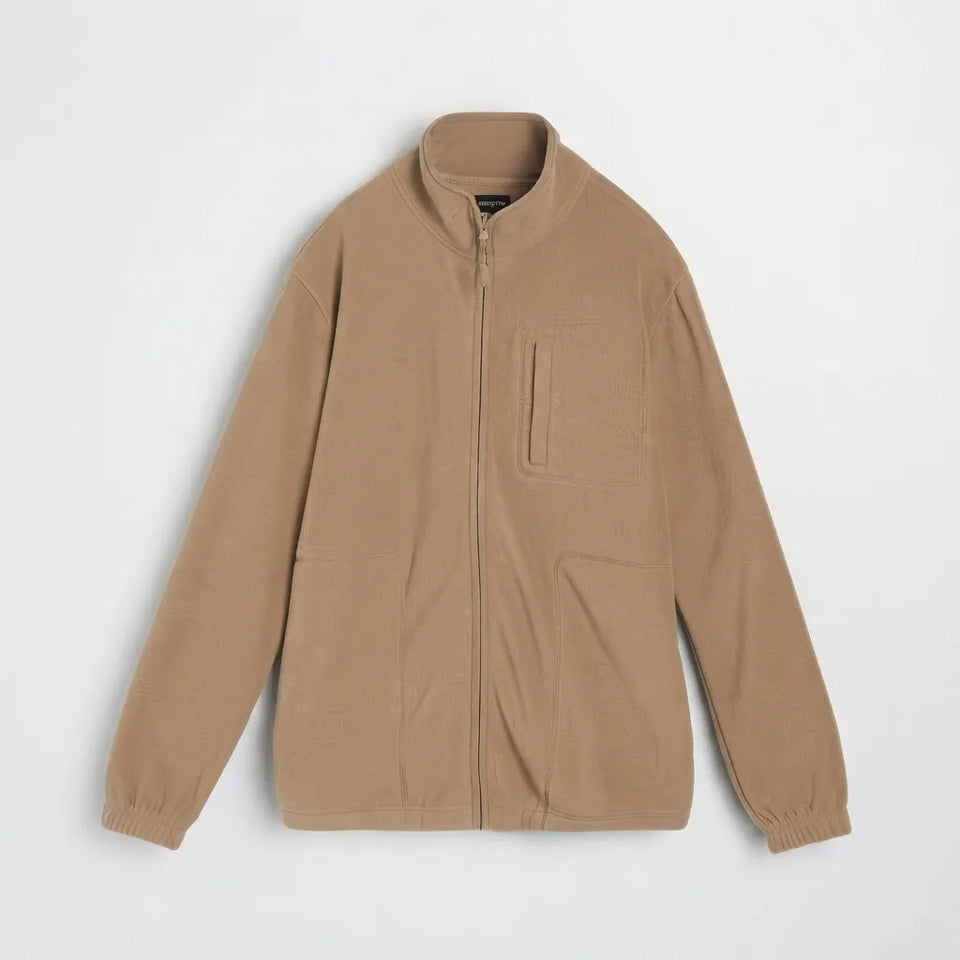 Sinsay Men's Beige Fleece High Collar Jacket