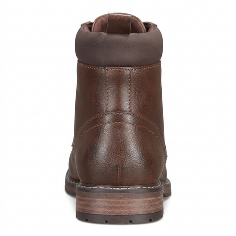 Club Room Men Brown Faux Leather Lace-Up Combat Boots | Club Room in Lebanon