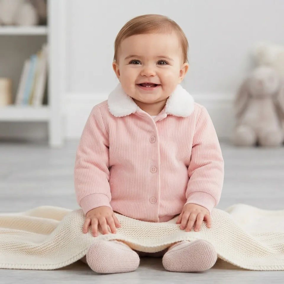 First Impressions Baby Girl's Pink Faux Sherpa Jacket