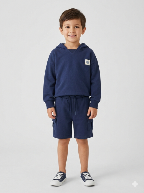 Sinsay Boys’ Navy Blue Hoodie and Cargo Shorts Set | Sinsay in Lebanon