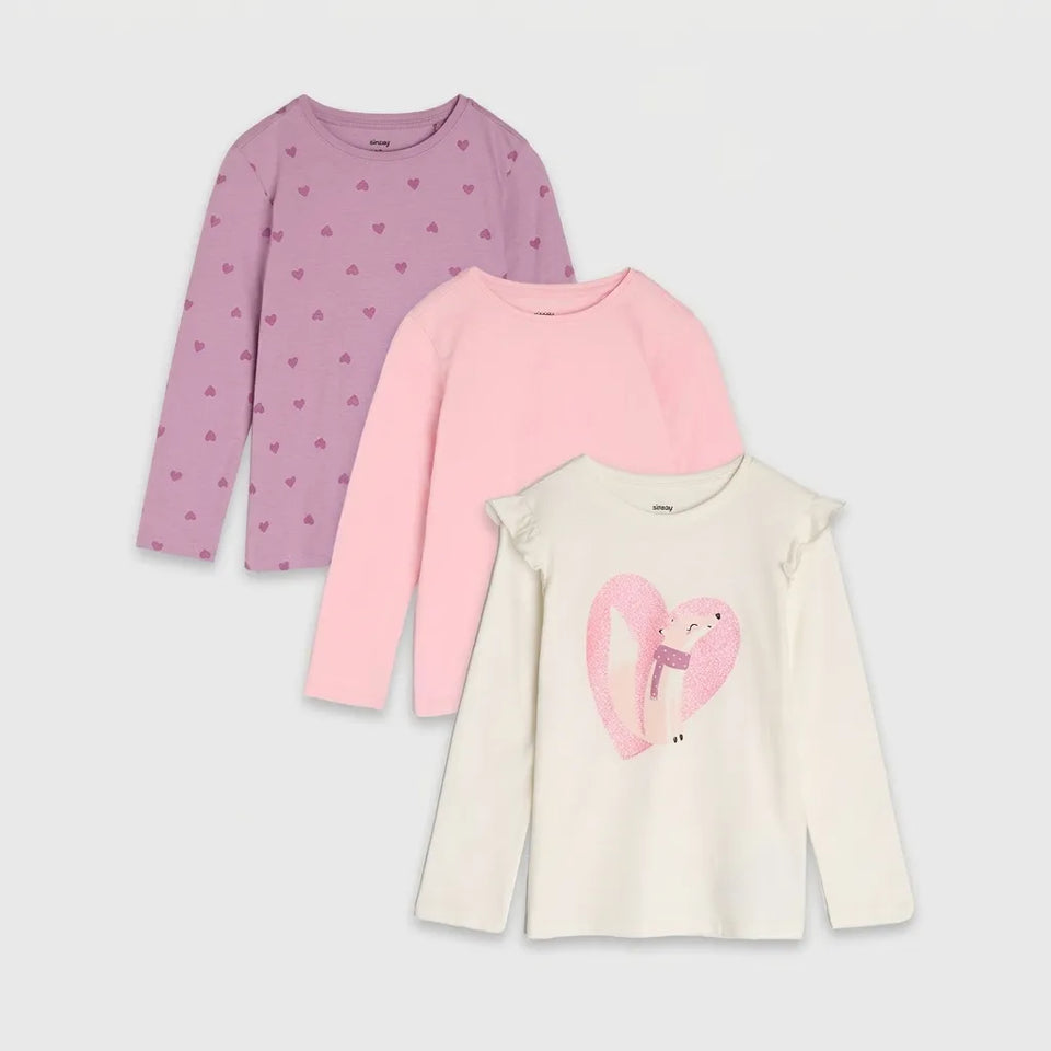 Sinsay Girl's Multicolored Printed 3 Pack Blouses