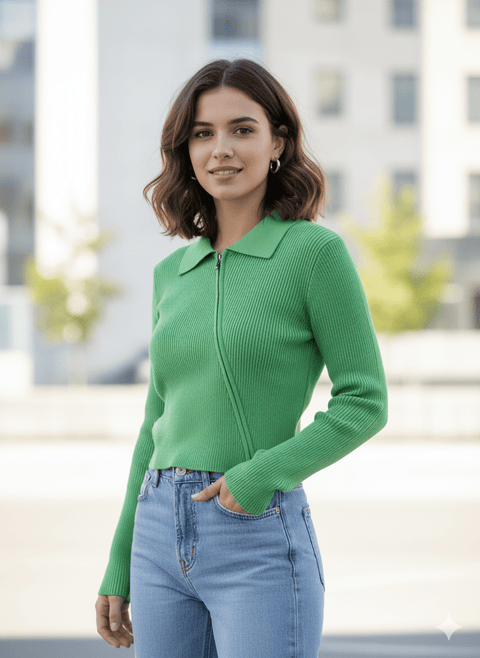 LeGer Women's Green Long-Sleeve Blouse | LeGer in Lebanon
