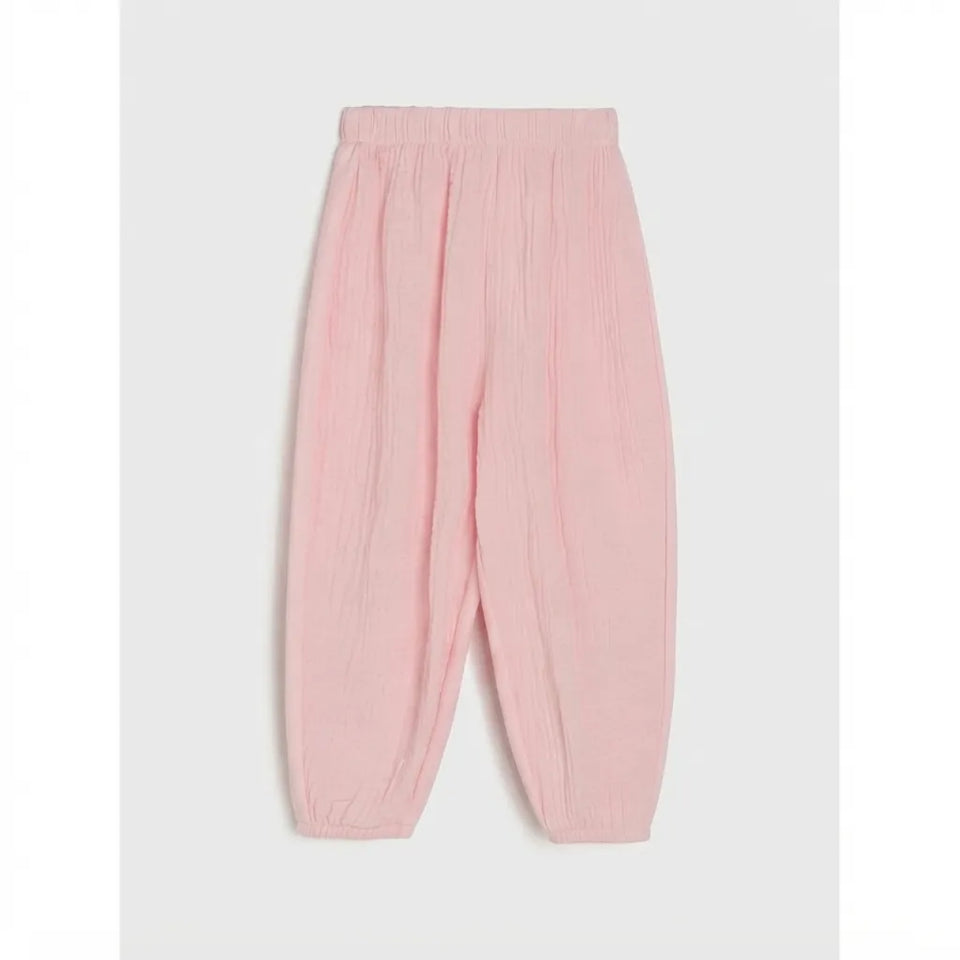 Sinsay Baby Girl's Pastel Pink Muslin Cotton Jogger