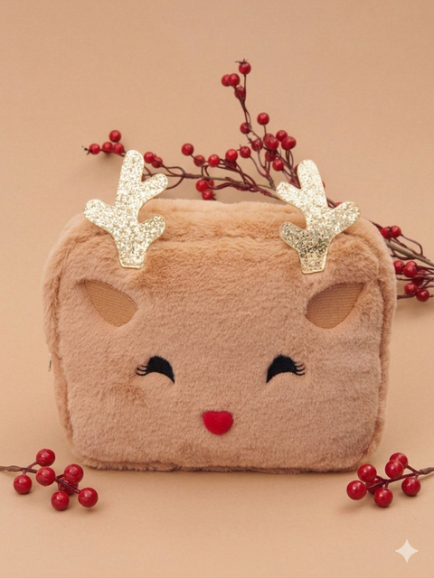 Sinsay Women’s Brown Faux-Fur Reindeer Toiletry Bag | Sinsay in Lebanon