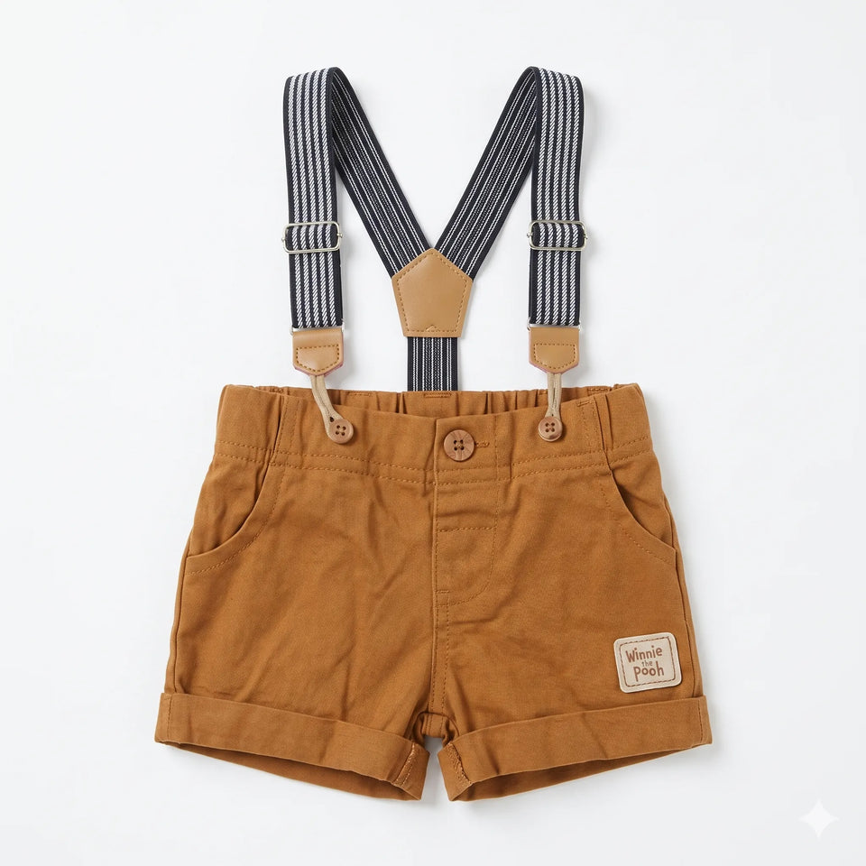 Disney Baby Boy's Brown Winnie The Pooh Suspender Short|Disney In Lebanon