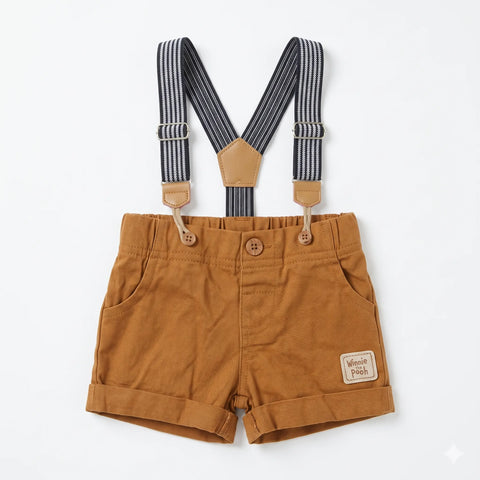 Disney Baby Boy's Brown Winnie The Pooh Suspender Short|Disney In Lebanon