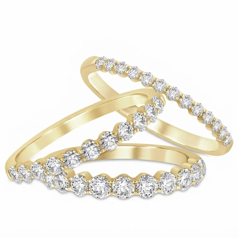 Charter Club Women's Gold-Tone Crystal Stack 3-pc Rings