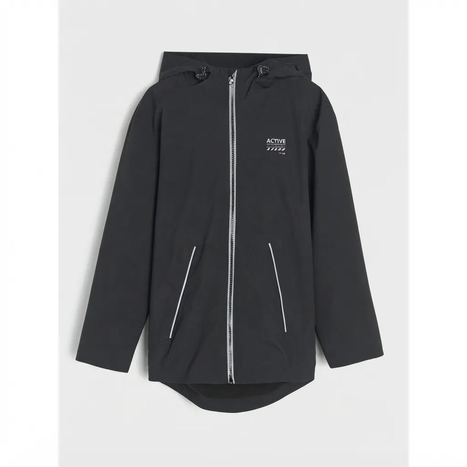 Sinsay Boy's Black Hooded Rain Jacket
