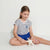 Sinsay Girl's White & Black Striped with Tie Hem T-Shirt