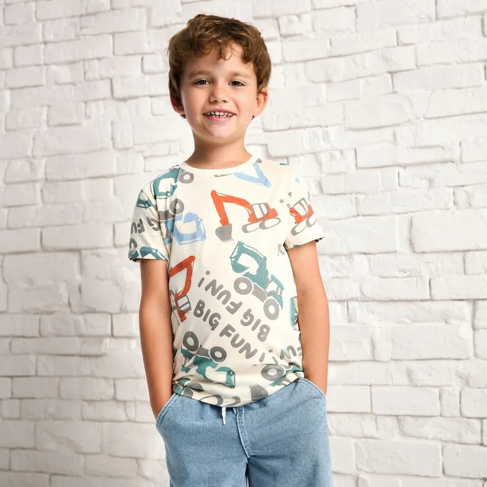 Sinsay Boy's Multicolor Big Fun Printed T-Shirt