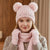 Rainbow Sugar Girl's Pink Knit Hat Ans Scarf & Gloves Accessories Set