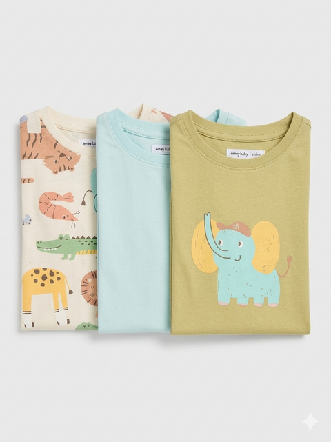 Sinsay Baby Boys’ 3-Pack Jungle Animal T-Shirts | Sinsay in Lebanon