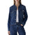Calvin Klein Women's Dark Blue Long Sleeve Button Up Denim Classic Trucker Jacket