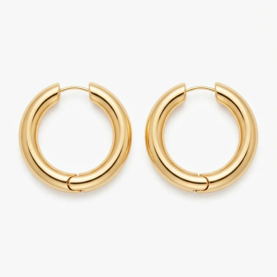 On 34th Women's Gold-Tone Chunky Hoop Earrings
