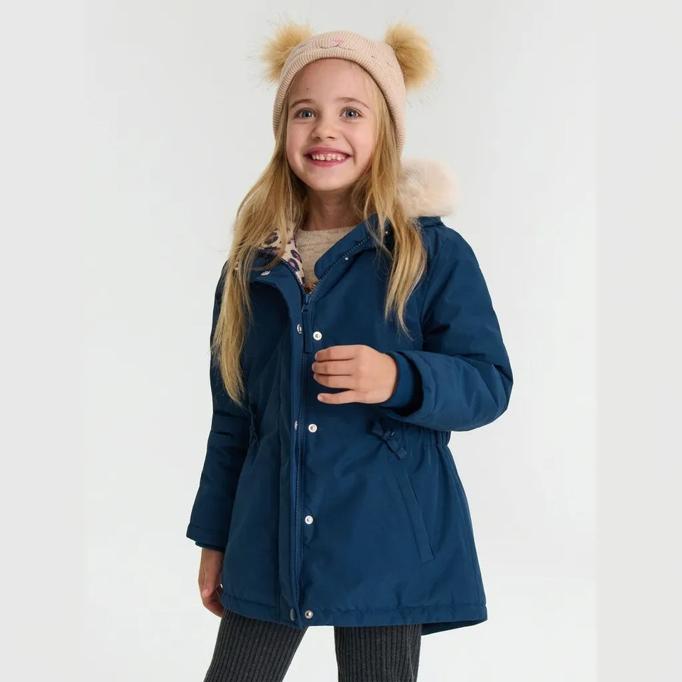 Sinsay Girl's Navy Hooded Parka Jacket