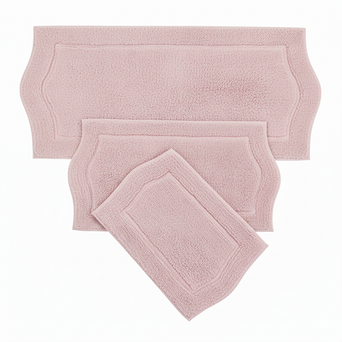 Home Weavers Light Pink Waterford Collection Absorbent Cotton 3 Piece Set Machine Washable Bath Rug |Home Weavers In Lebanon