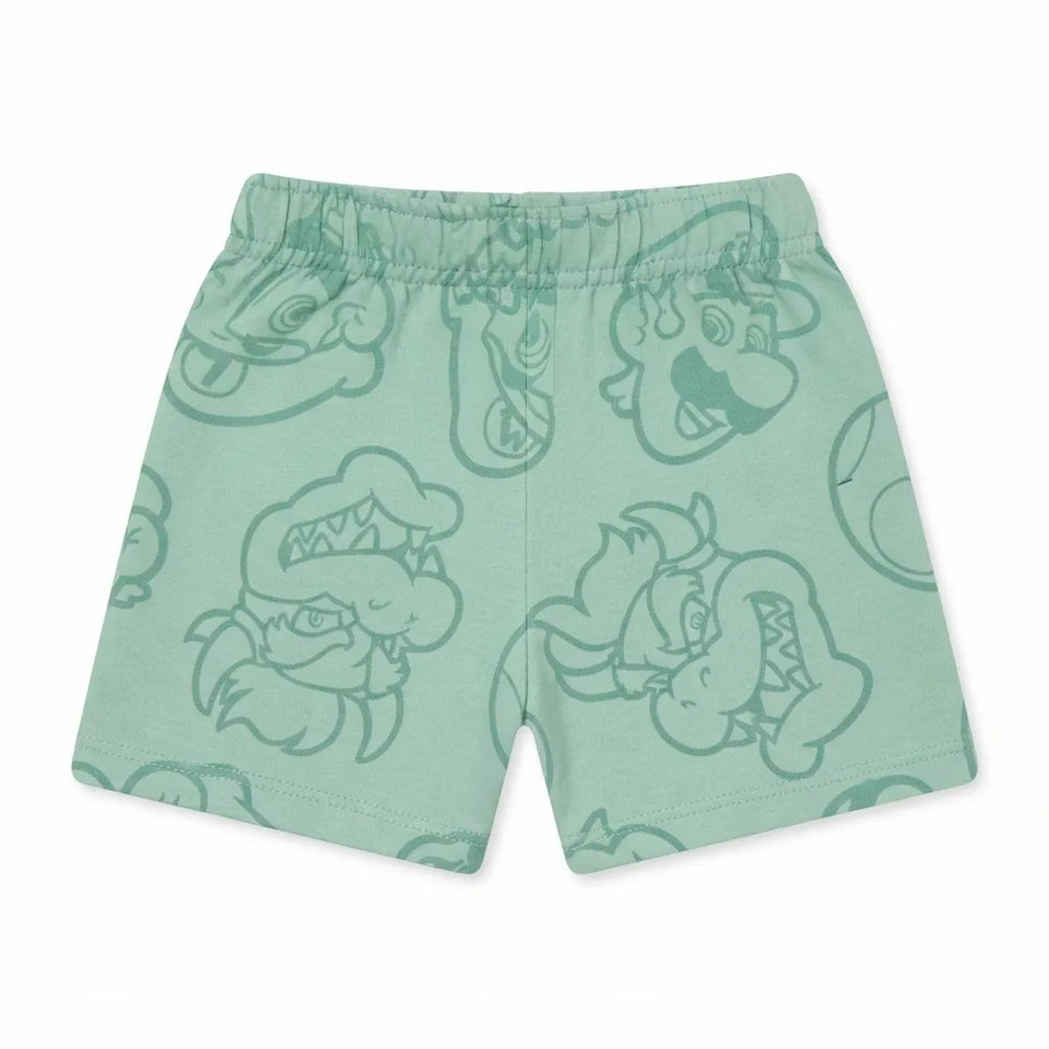 Super Mario Boy's Light Green Mario Printed Shorts |Super Mario in Lebanon