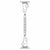 A silver-toned metal link chain accessory with decorative white flower charms, shown vertically on a plain white background.