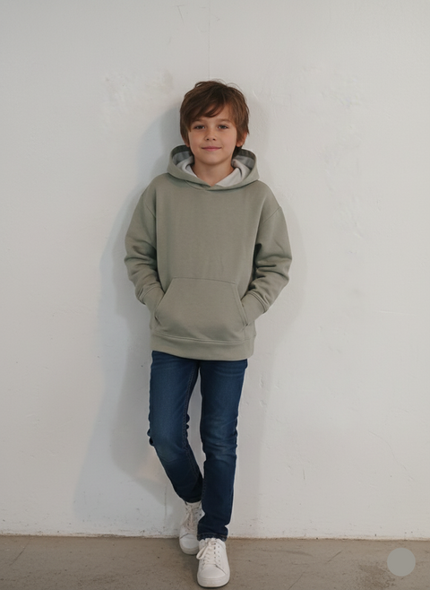 All In Motion Boy's Khaki Green Fleece Hoodie |All In Motion In Lebanon