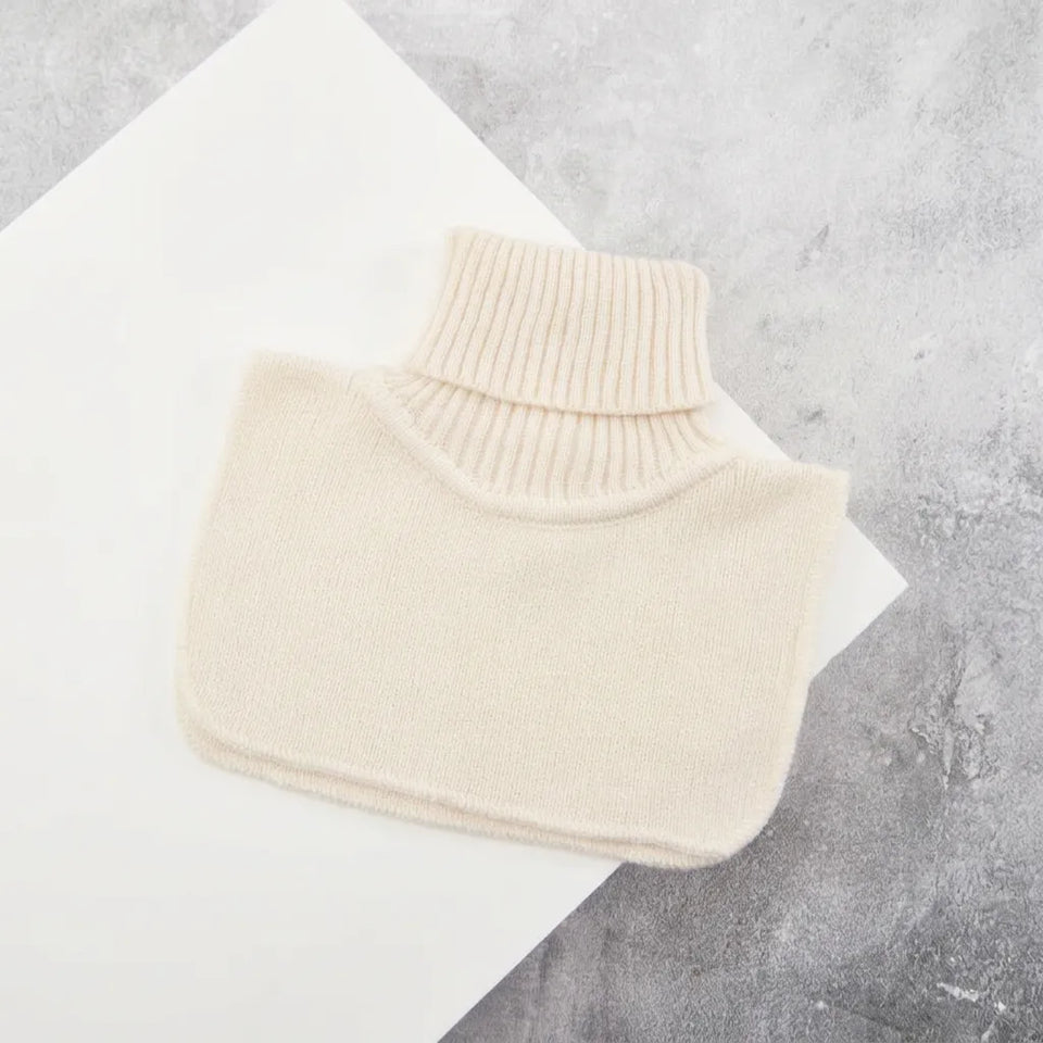 Sinsay Girl's Cream Ribbed Turtleneck Collar