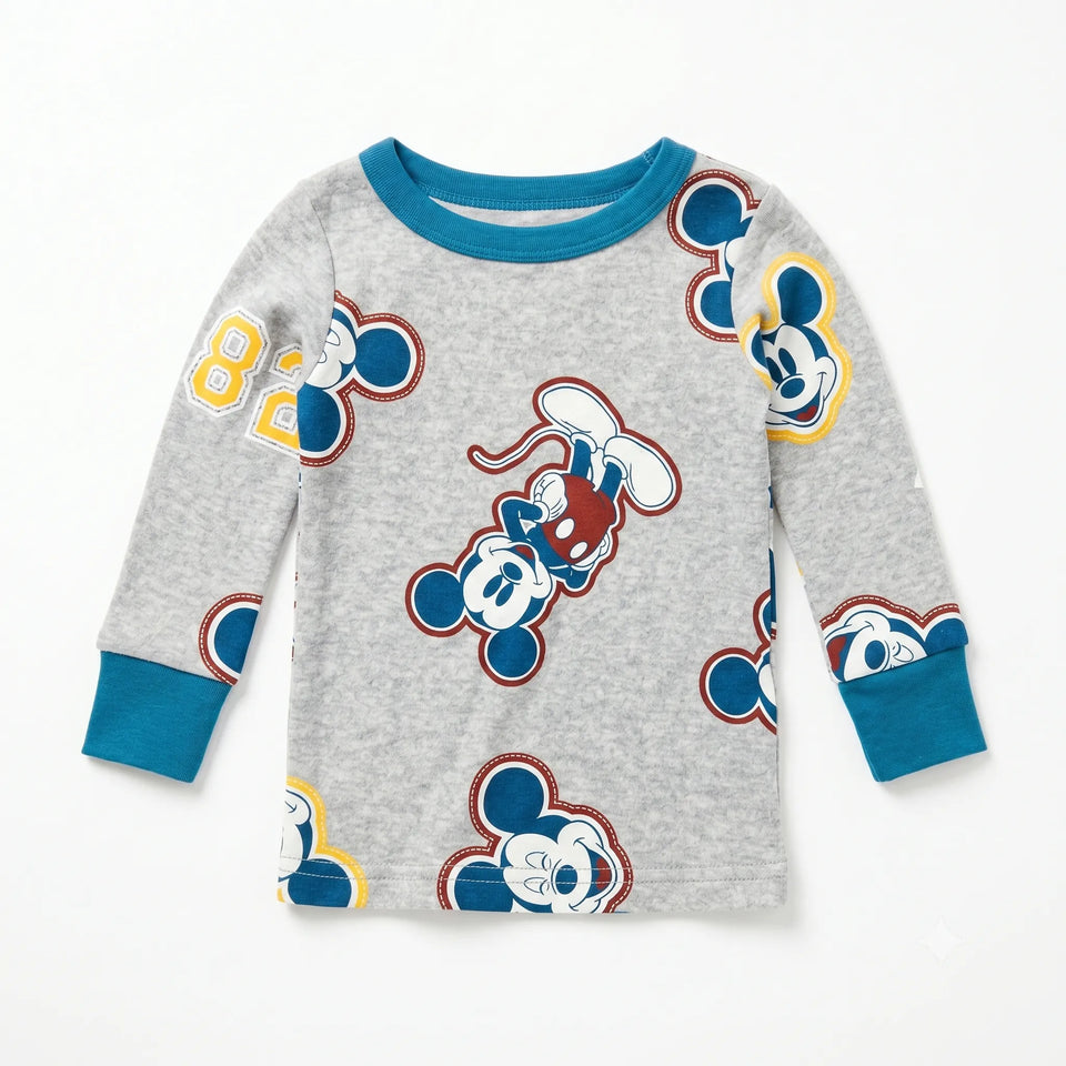 Disney Baby Boy's Light Gray Mickey Mouse Printed Long Sleeve Blouse | Disney In Lebanon