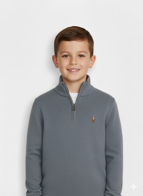 Polo Ralph Lauren Boy's Blue 1/4 Zip Neck Long Sleeve Blouse |Polo Ralph Lauren In Lebanon