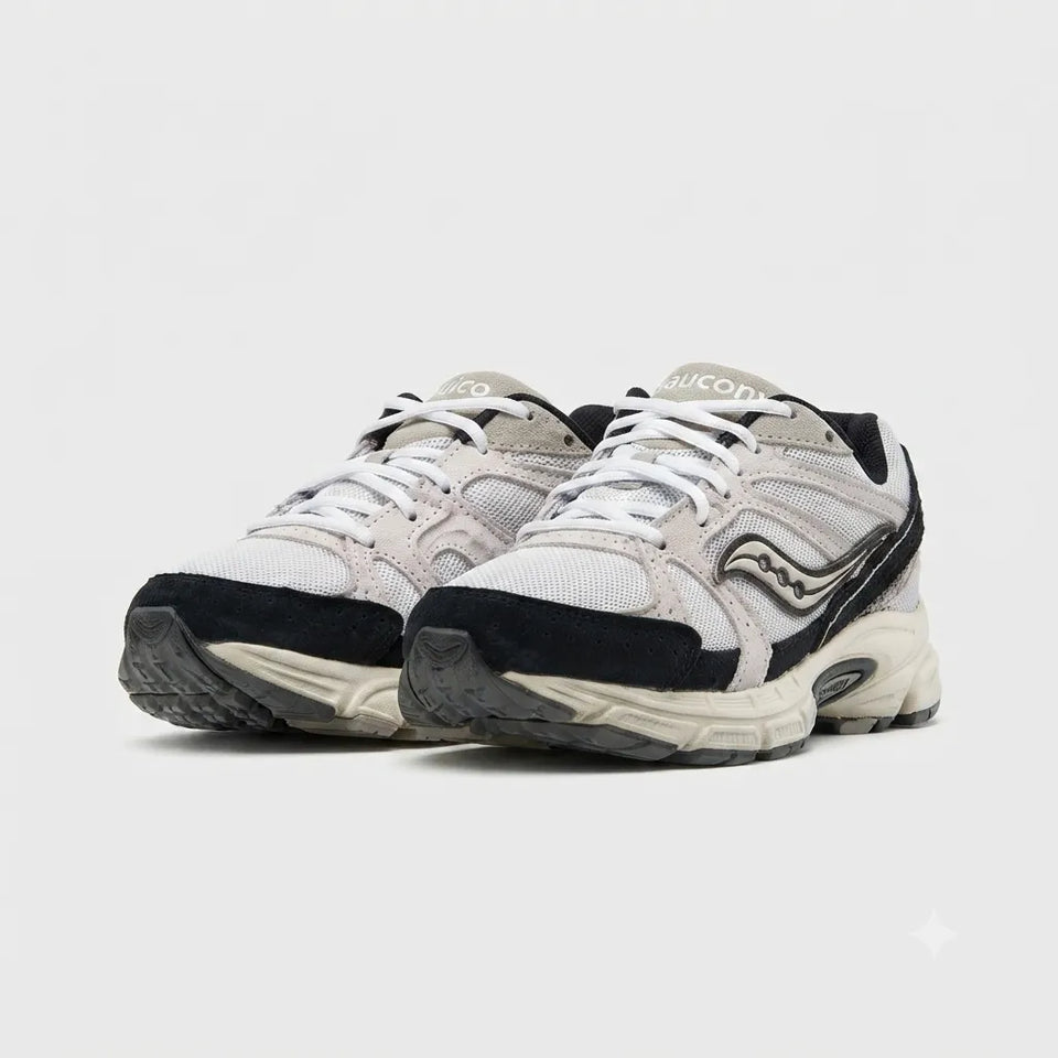 Saucony Men's White & Black Ride Millennium Sneakers