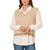Adrianna Papell Women's Beige & White V-Neck Twofer Sweater