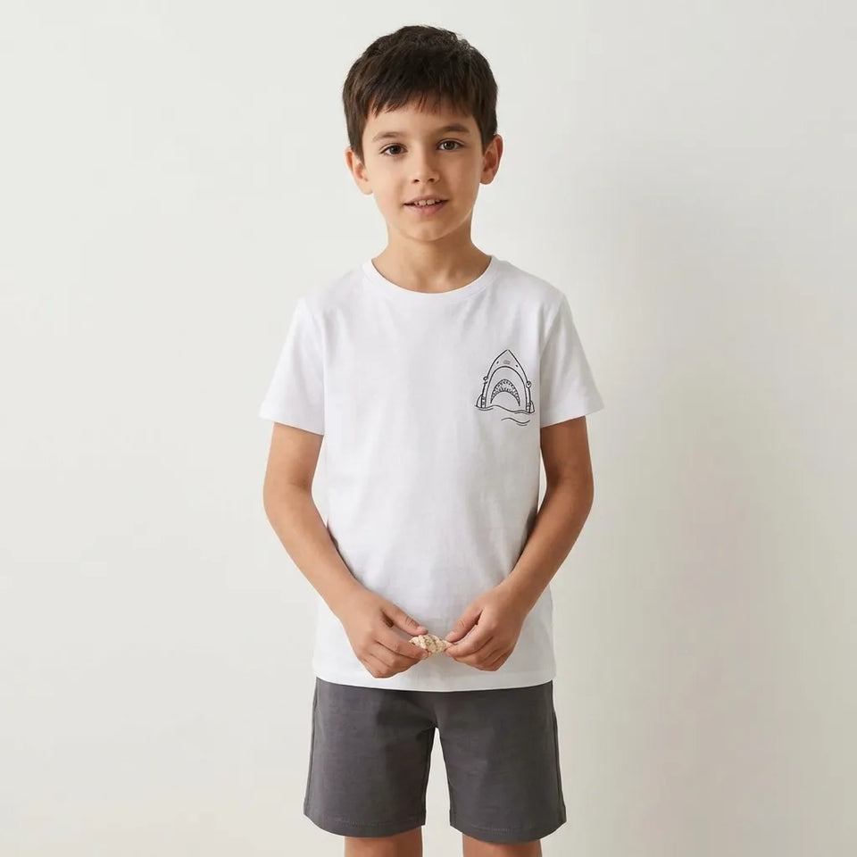 Sinsay Boy's White Back "Summer Vibes" Printed T-Shirt