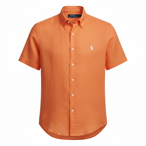Polo Ralph Lauren Men Orange Short Sleeve Linen Shirt | Polo Ralph Lauren in Lebanon