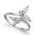A silver butterfly ring featuring marquise-cut clear gemstones in a polished silver-tone setting, photographed on a clean white background.