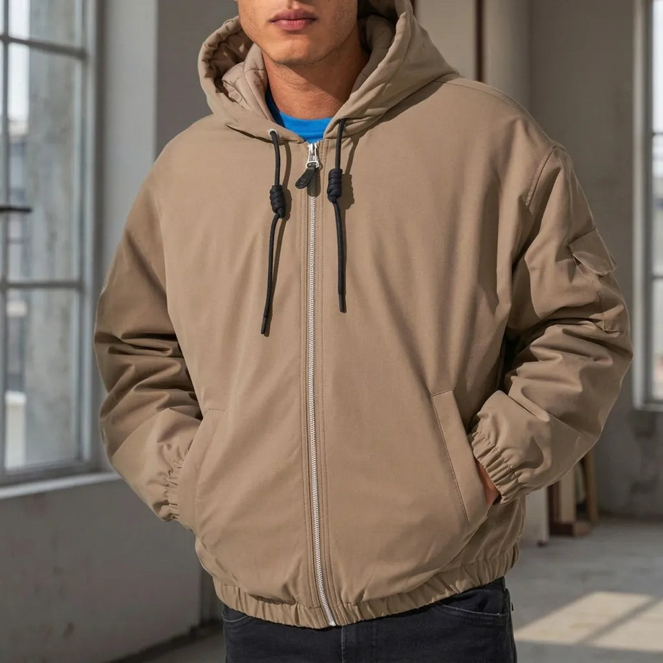 Sinsay Men's Beige Front Zip Closure Jacket