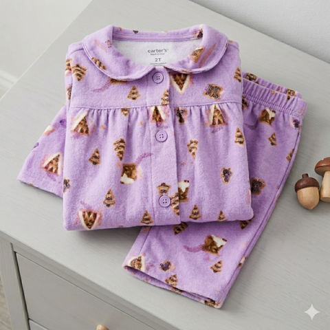 Carter's  Girls' Purple 2-Piece Christmas Gingerbread Coat Pajama Set | Carter's in Lebanon