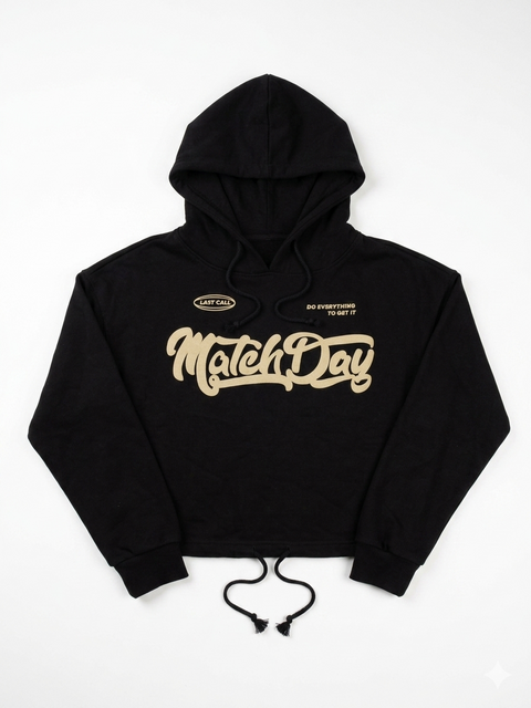Vakkum Women's Black Match Day Print Hooded Oversize Hoodie | Vakkum in Lebanon