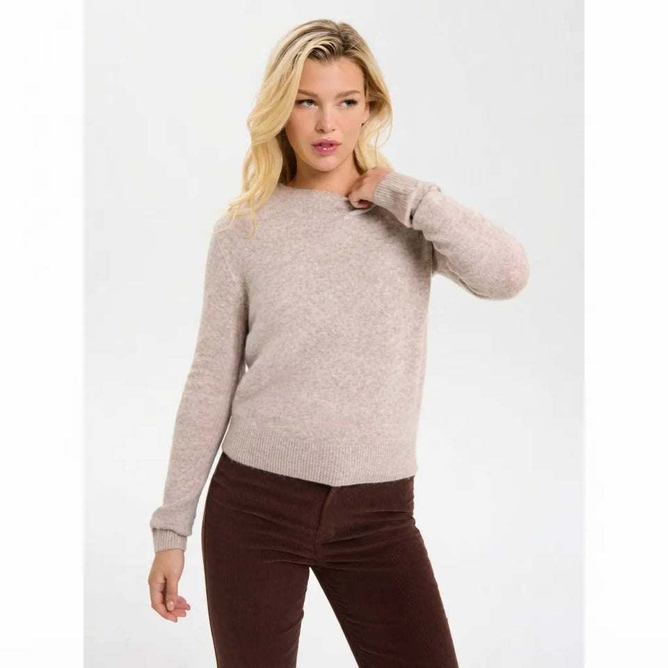 Sinsay Women's Beige Crew Neck Knit Blouse