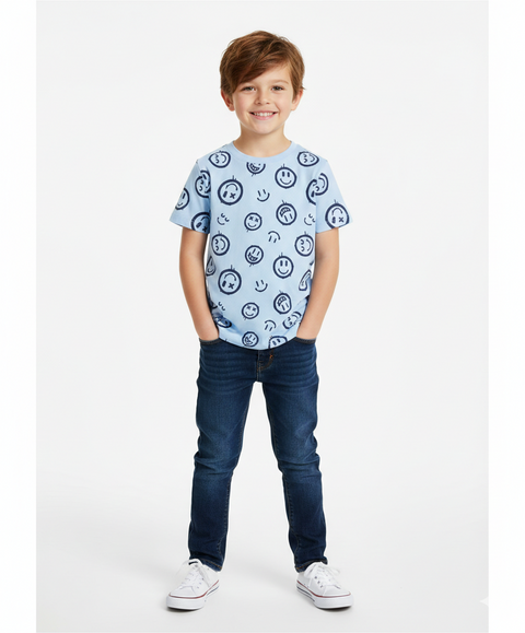 Epic Threads Boys' Light Blue Graffiti Smiley Face T-Shirt | Epic Threads in Lebanon