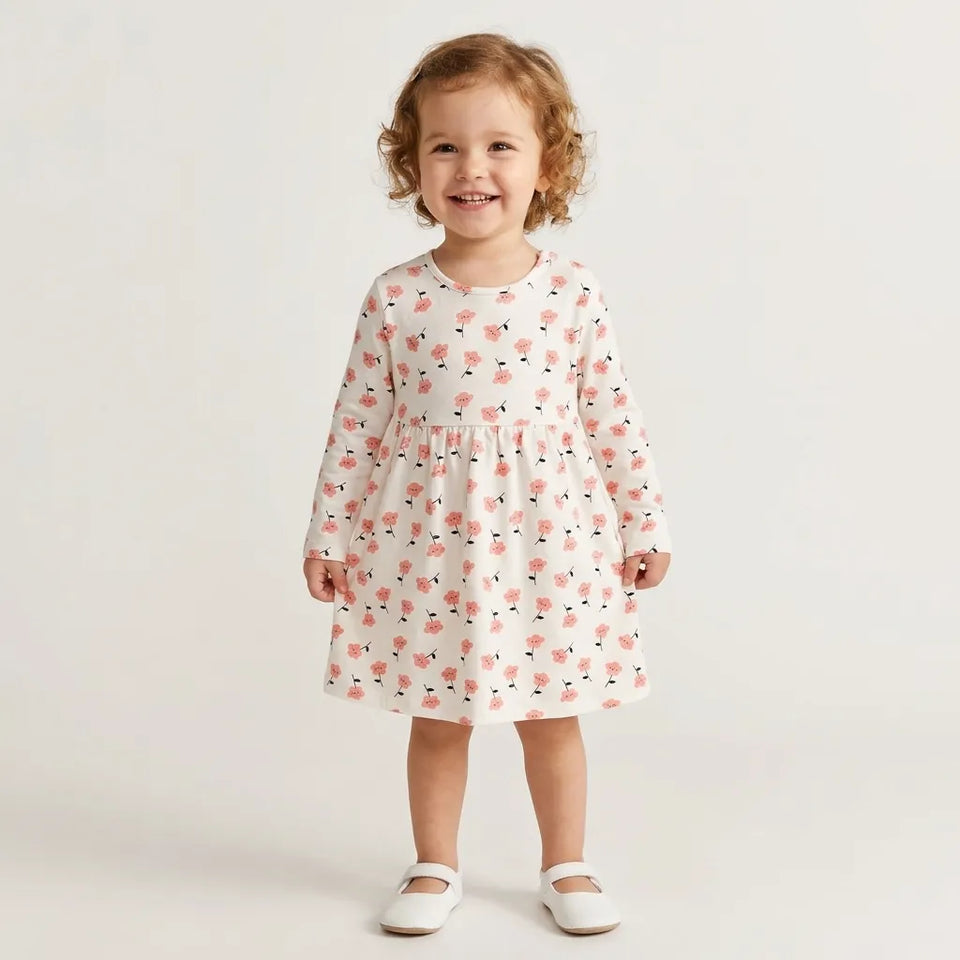Sinsay Baby Girl's White Floral Midi Dress