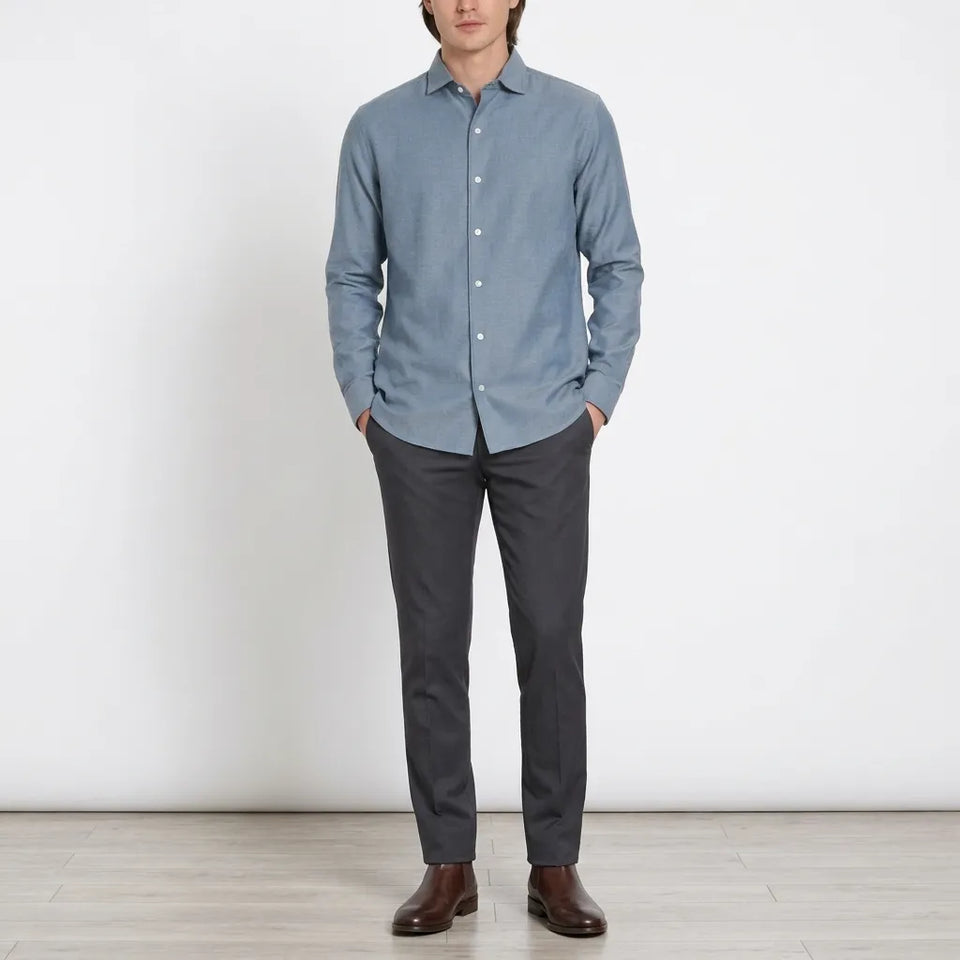 Ted Baker Men's Blue Long Sleeve Button-Up Shirt