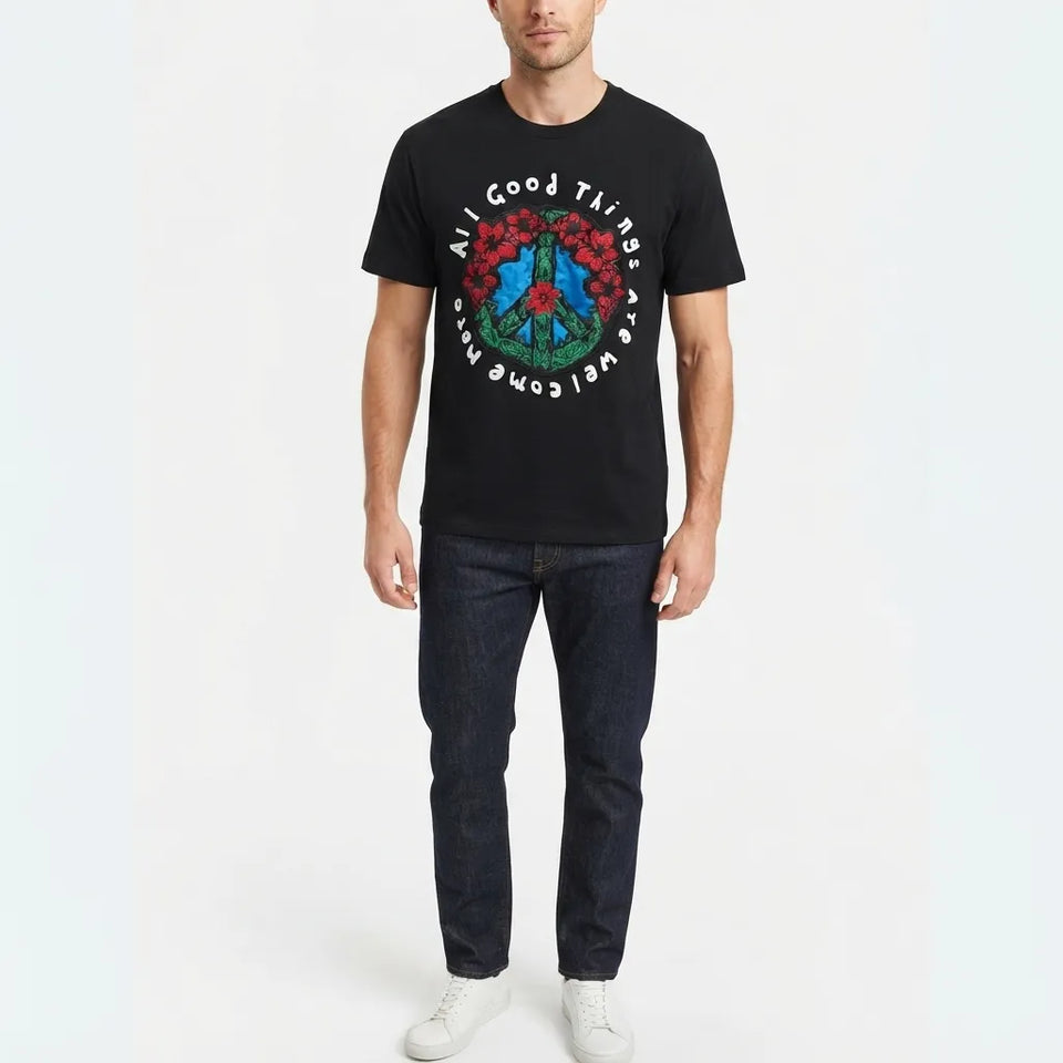 AGTAWH Men's Black "All Good Things Are Welcome Here" T-Shirt