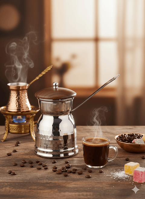 Lucky Tiger Stainless Steel Coffee Pot With Wood Lid 2 (0791BCWP)