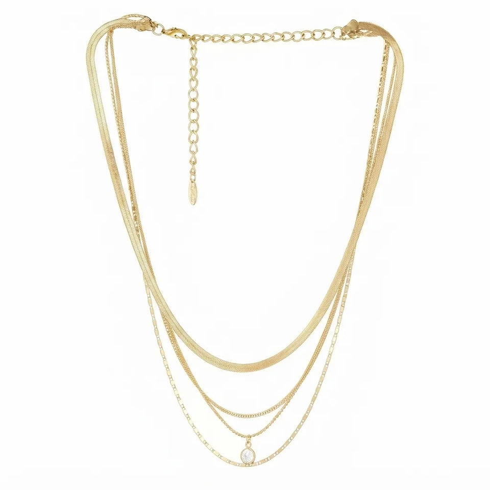 Ettika Women's 18K Gold Plated Multi-Chain Layered Gold Plated Necklace