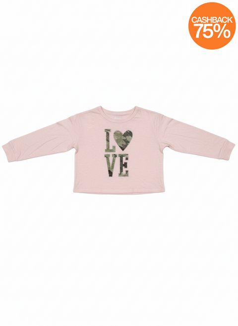 Epic Threads Girl's Light Pink Love Printed Sweatshirt |Epic Threads In Lebanon