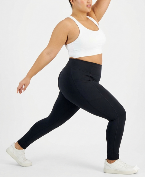 Id Ideology Women's Black Plus Size Stretch Full-Length Leggings|Id Ideology In Lebanon