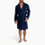 Hanes Men's Navy Plush Fleece Shawl Collar Belted Sleep Robe