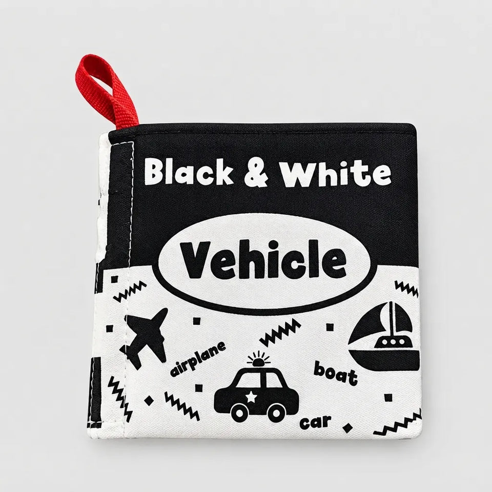 Sinsay Baby Boy's Black & White Vehicle Themed Book