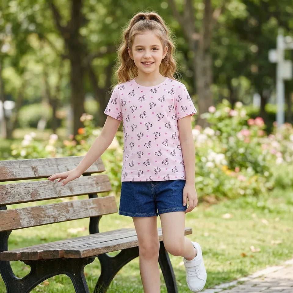 Sinsay Girl's Pink Unicorn All-Over Printed T-Shirt