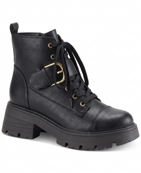 Sun + Stone Men's Black Kellen Lace-Up Combat Boots | Sun + Stone in Lebanon
