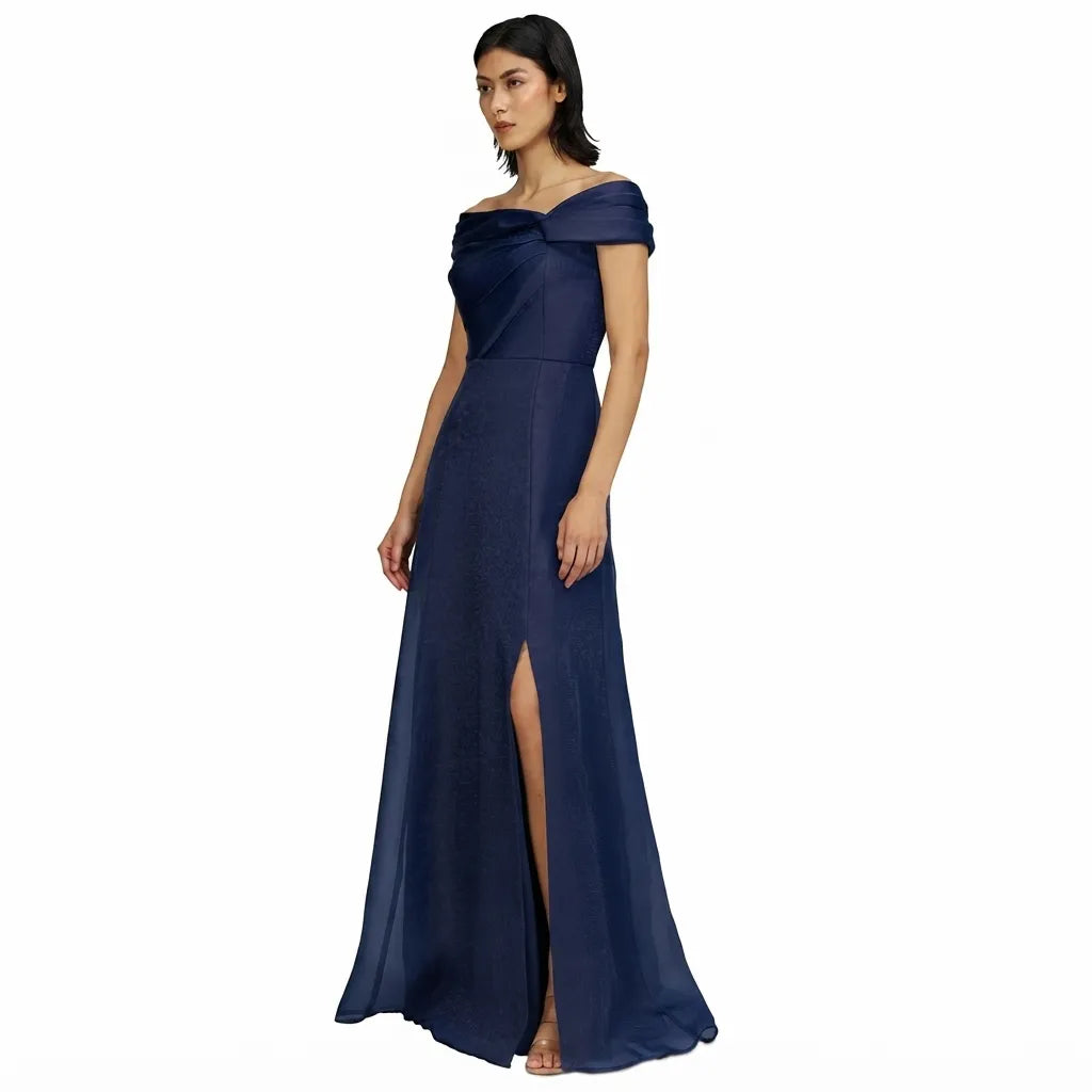 JS Collections Women's Navy Isadora Off-The-Shoulder Dress