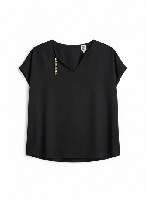 Anne Klein Women's Black V-Neck Blouse | Anne Klein in Lebanon